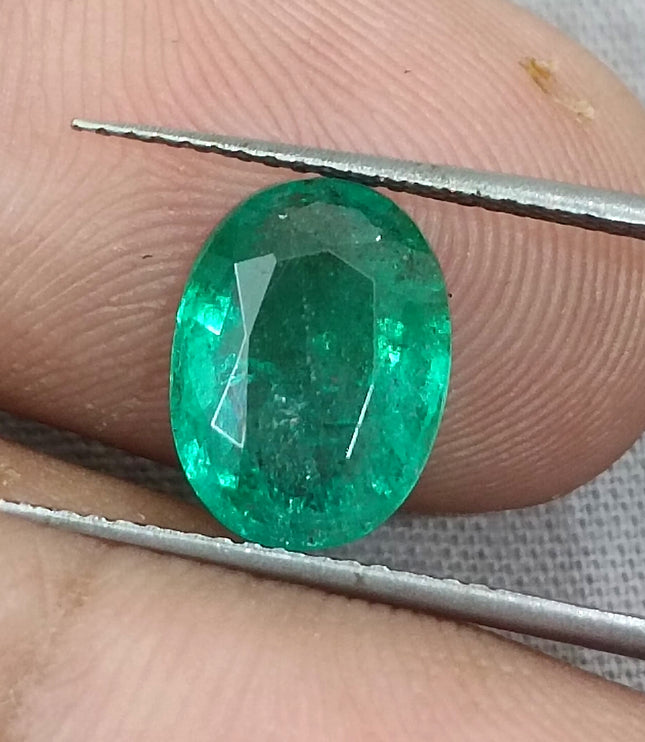GSI Certified 2.68ct Water Green Emerald, Natural earth mined Gemstone
