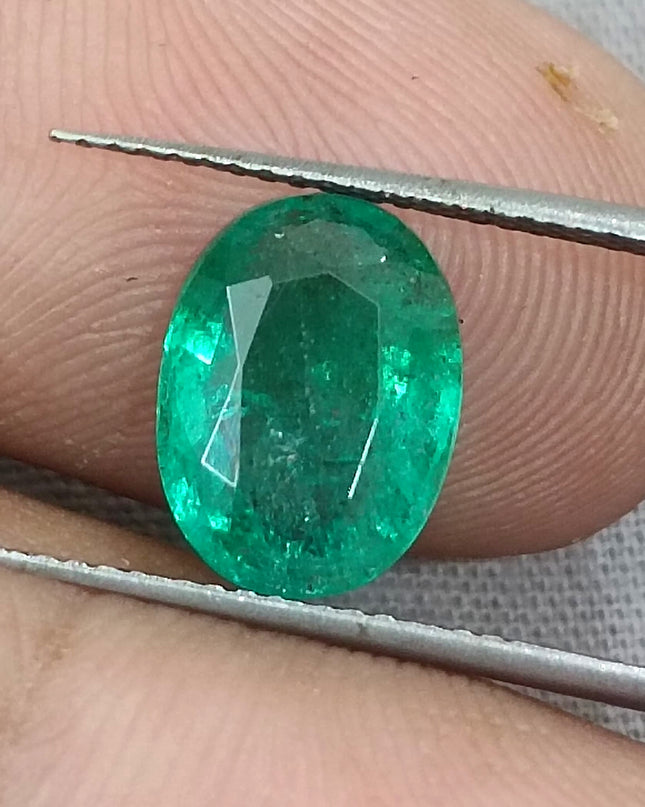 GSI Certified 2.68ct Water Green Emerald, Natural earth mined Gemstone