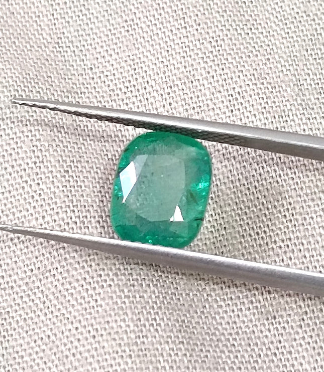 2.95ct Cushion cut Zambian Emerald Natural Cushion Cut Gemstone