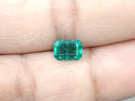 0.96ct Emerald Natural Zambia SGL Certified Medium Deep Green Octagon Cut Loose Gemstone