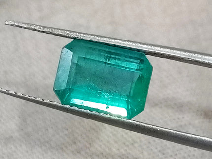 Natural Emerald 1.87ct Zambian SGL Certified Medium Bluish Green Octagon Cut Minor Oiled Loose Gemstone