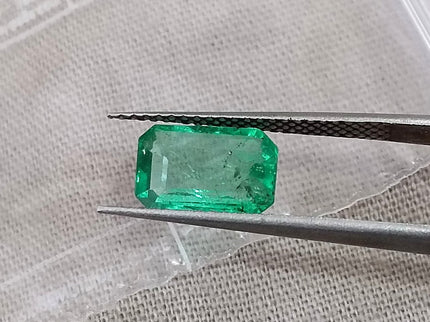 Panjshir Emerald 1.35ct Medium Green SGL Certified Octagon Cut Minor Oiled Gemstone