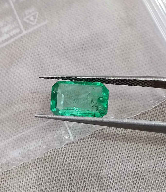 Panjshir Emerald 1.35ct Medium Green SGL Certified Octagon Cut Minor Oiled Gemstone