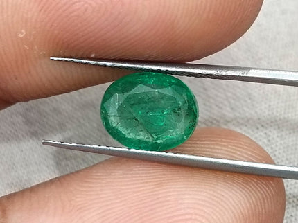Emerald Natural Zambia 2.34ct SGL Certified Spring Green Color Oval Cut Loose Gemstone