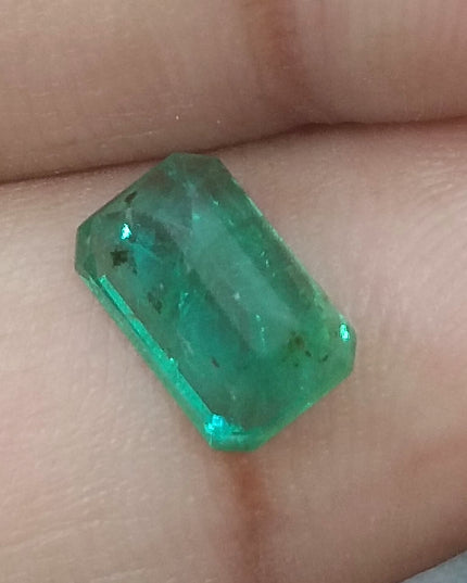GSI Certified 1.84ct Deep Green Natural Zambian Emerald Minor Oiled Loose Gemstone