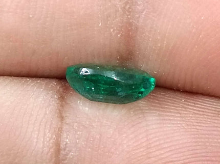 1.60ct Natural Emerald Medium Deep Green GSI Certified Zambian Oval Cut Gemstone