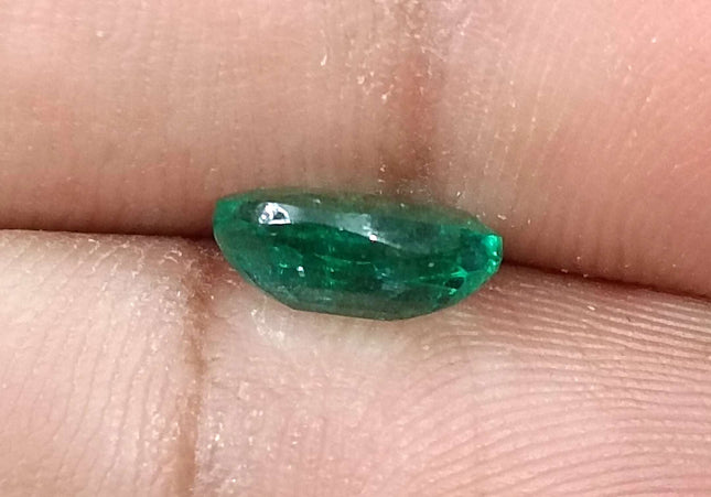 1.61ct Medium deep Zambian emerald minor oiled loose gemstone