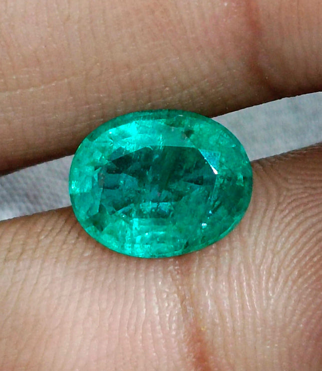 Russian Emerald 3.10ct Natural Sea Green Oval Cut Loose Gemstone