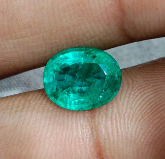 Russian Emerald 3.10ct Natural Sea Green Oval Cut Loose Gemstone