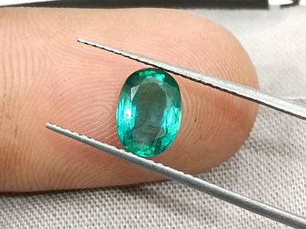 1.26ct Certified Natural Zambian Emerald Eye Clean Oval Cut Loose Gemstone