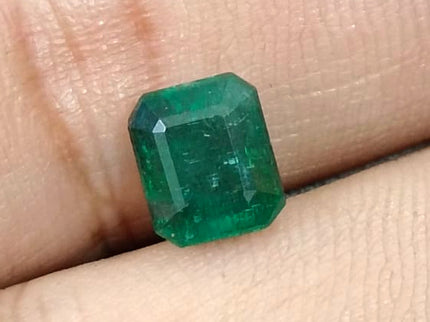 2.22ct Zambian Emerald, Dark Green Octagon Cut Certified Natural Loose Gemstone