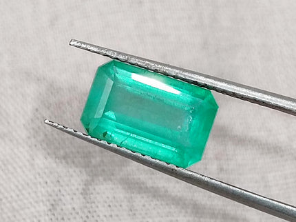 Zambian Emerald 2.54ct Certified Medium Green Emerald Cut Loose Gemstone