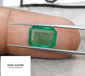 Zambian Emerald 2.76ct Certified Natural Medium Green Octagon Cut Loose Gemstone