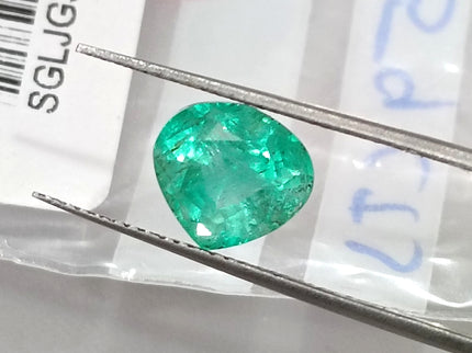 2.59ct Colombian Emerald Natural SGL Certified Medium Green Pear Cut Loose Gemstone