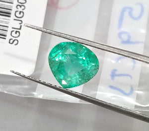 2.59ct Colombian Emerald Natural SGL Certified Medium Green Pear Cut Loose Gemstone