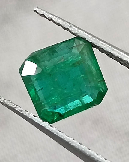 1.25ct Natural Zambian Emerald, Certified Deep Vivid Green Loose Gemstone