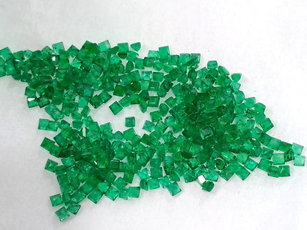 Calibrated Natural Emerald Lot 8.20ct Medium Deep Vivid Green Princess Cut Loose Stone