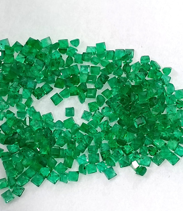 Calibrated Natural Emerald Lot 8.20ct Medium Deep Vivid Green Princess Cut Loose Stone
