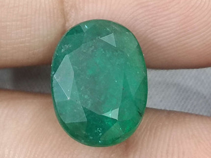 Zambian Emerald 10.49ct Certified Natural Deep Forest Green Oval Cut Stone