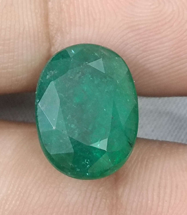Zambian Emerald 10.49ct Certified Natural Deep Forest Green Oval Cut Stone