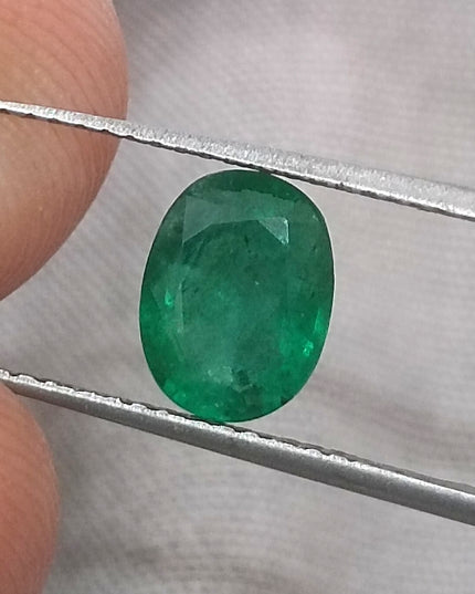 GSI USA Certified 1.33ct Deep Green Zambian Emerald Minor Oiled Loose Gemstone