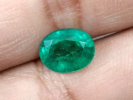 3.04ct Zambian Emerald, Forest Green Certified Natural Oval Cut Loose Gemstone