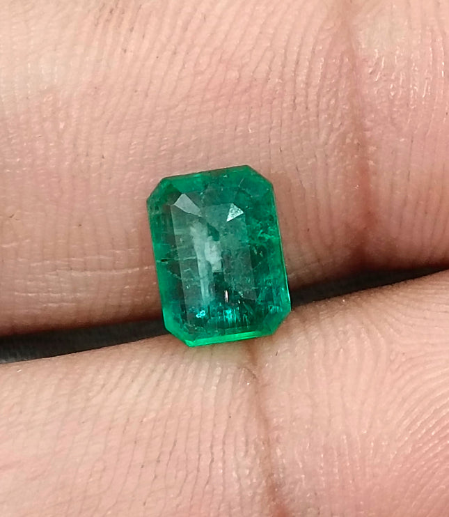 Zambian Emerald 1.67ct Medium Green Certified Natural Octagon Cut Gemstone