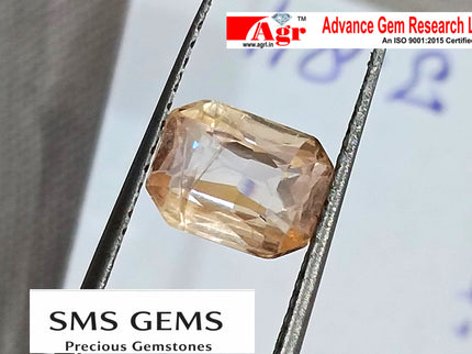 Padparadscha Sapphire 1.42ct Certified Pinkish Orange Unheated Octagon Cut Natural Loose Gemstone