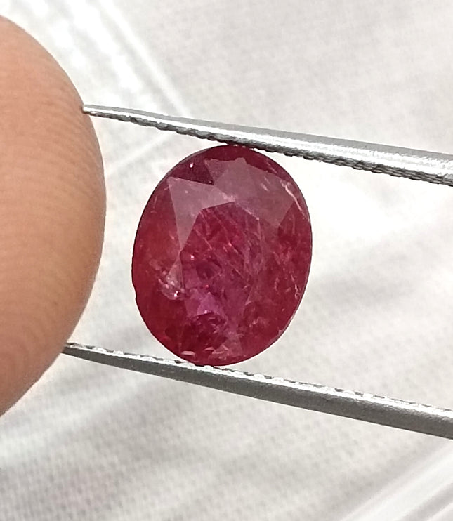 2.03ct Unheated Natural Ruby Mozambique SGL Certified Deep Rasberry Red Gemstone