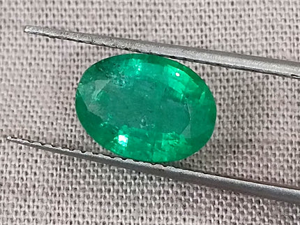 2.01ct Zambian Emerald, Certified Natural Medium Deep Green Oval Cut Loose Gemstone