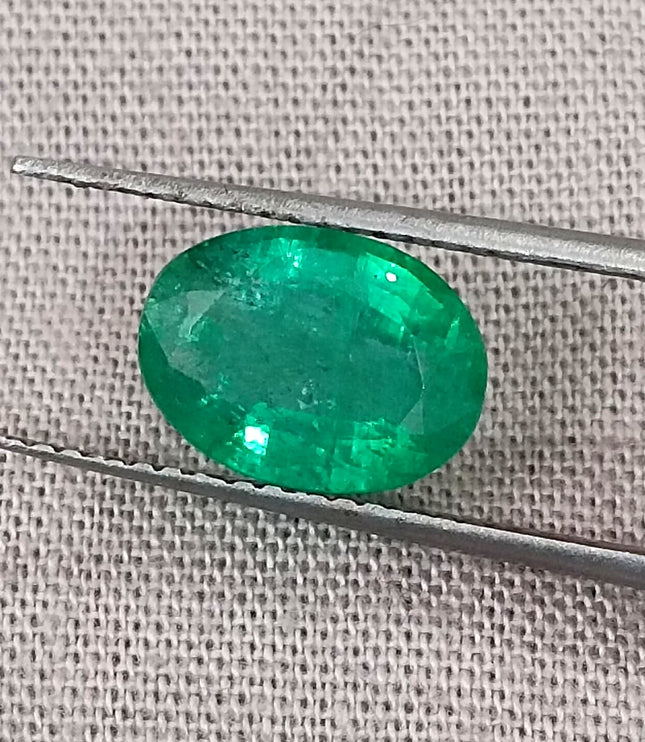 2.01ct Zambian Emerald, Certified Natural Medium Deep Green Oval Cut Loose Gemstone