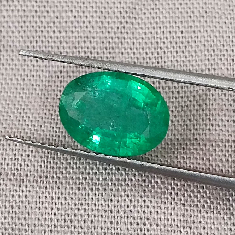 2.01ct Zambian Emerald, Certified Natural Medium Deep Green Oval Cut Loose Gemstone