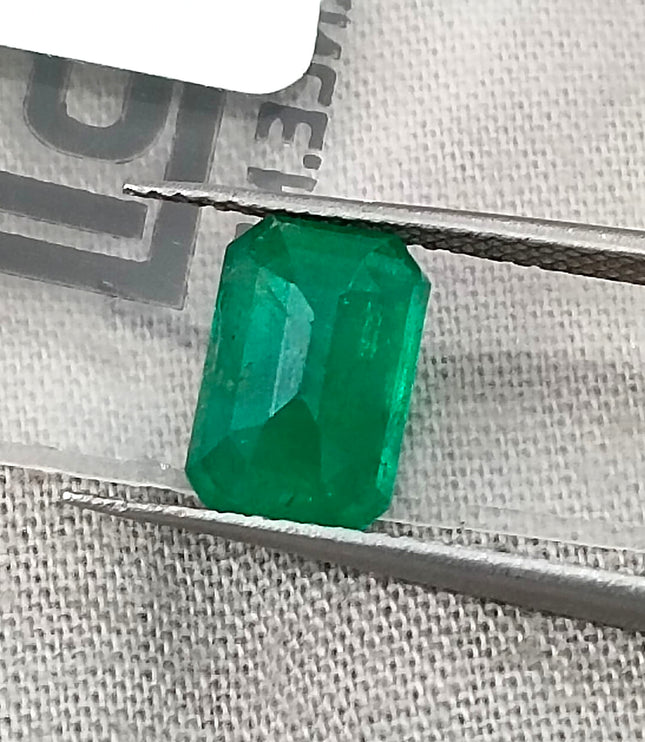 Deep Green Zambian Emerald 2.24ct Octagon Cut Certified Natural Loose Gemstone