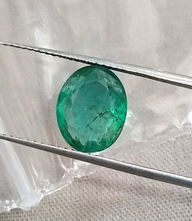 2.41ct Natural Emerald SGL Certified Medium Deep Green Oval Cut Minor Oiled Loose Gemstone