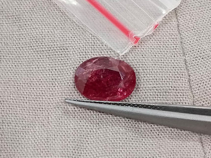 3.22ct Untreated Mozambique Ruby Natural SGL Certified Wine Red Oval Cut Gemstone