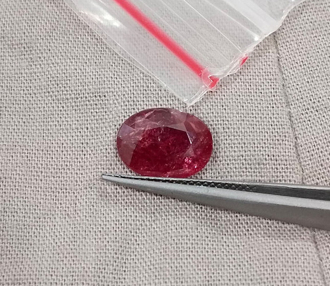 3.22ct Untreated Mozambique Ruby Natural SGL Certified Wine Red Oval Cut Gemstone