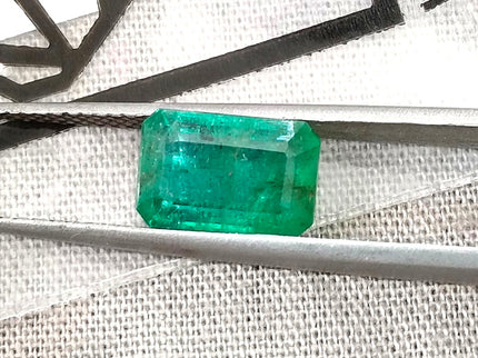 2.35ct Certified Zambian Natural Emerald Octagon Cut Loose Stone