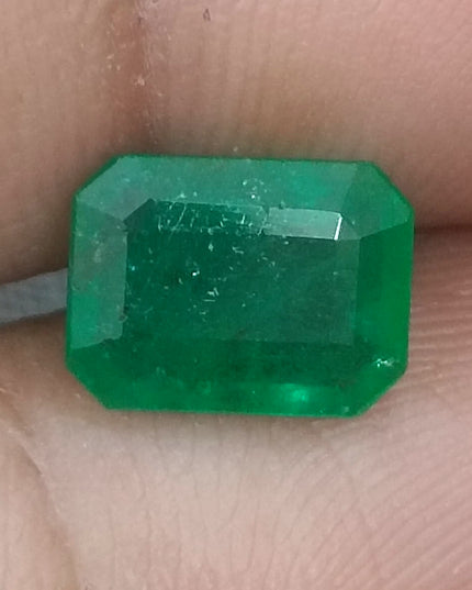 2.20ct GSI Certified Deep Velvet Green Zambian Emerald Minor Oiled Loose Gemstone