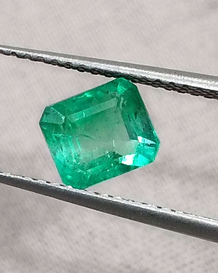 GSI Certified 1.06ct Medium Intense Green Zambian Emerald Minor Oiled Loose Gemstone