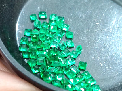 Calibrated Emerald Lot 1.20ct Natural mm size Princess Cut Medium Deep Vivid Green Stones
