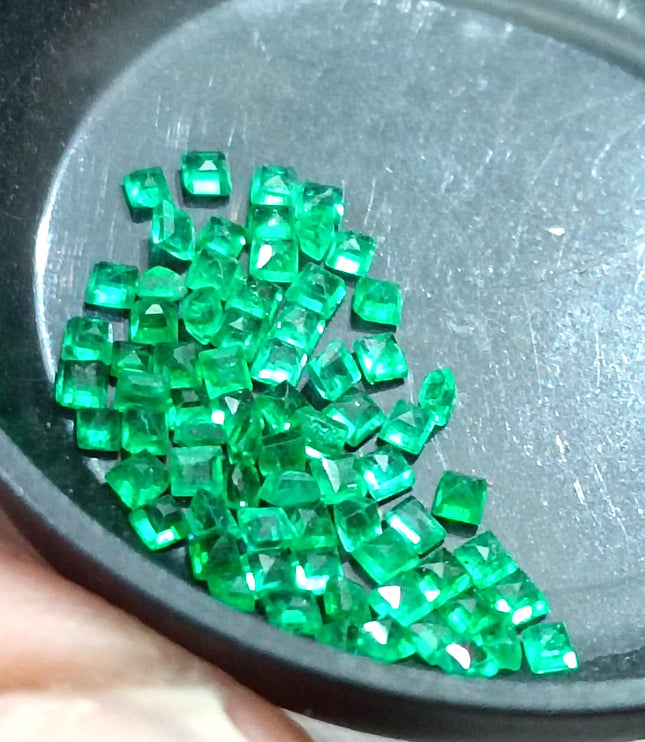 Calibrated Emerald Lot 1.20ct Natural mm size Princess Cut Medium Deep Vivid Green Stones