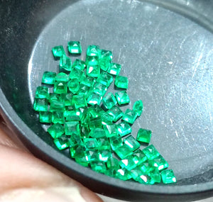 Calibrated Emerald Lot 1.20ct Natural mm size Princess Cut Medium Deep Vivid Green Stones