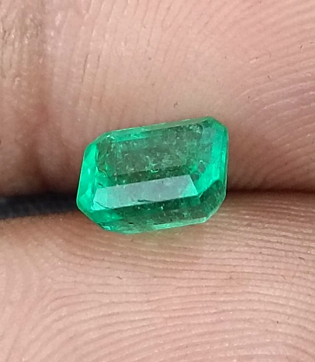 Panjshir Emerald 1.32ct Natural Certified Bright Neon Green Emerald Cut Loose Stone