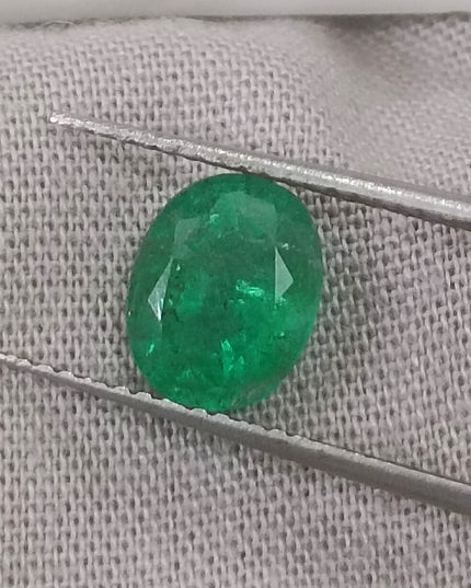 GSI Certified Vivid medium deep Green Swat Emerald Minor Oiled Loose Gemstone