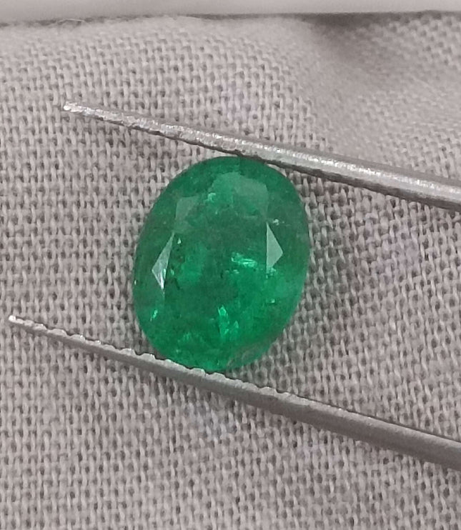 1.61ct Certified Natural Swat Emerald, Oval cut Loose Gemstone