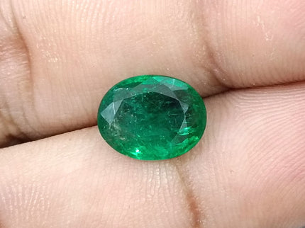 2.81ct Natural Emerald SGL Certified Zambian Deep Pure Green Oval Cut Gemstone