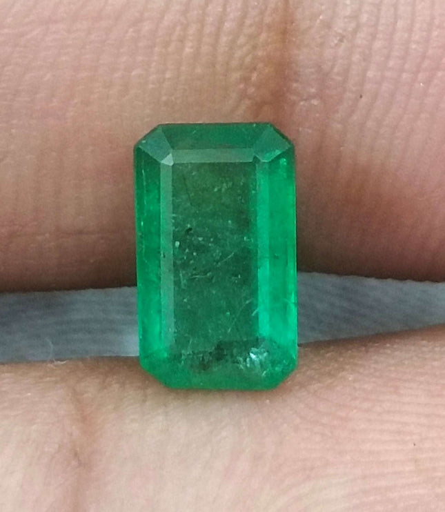 Swat Emerald 1.66 Certified Natural Medium Deep Green Gemstone