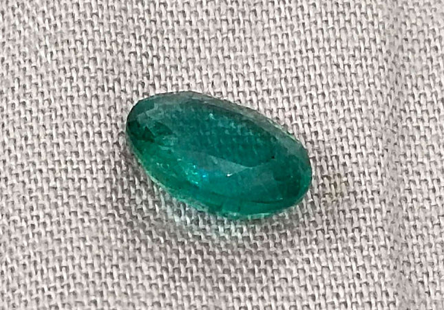 GSI Certified 1.57ct Deep Green Zambian Emerald Minor Oiled Loose Gemstone