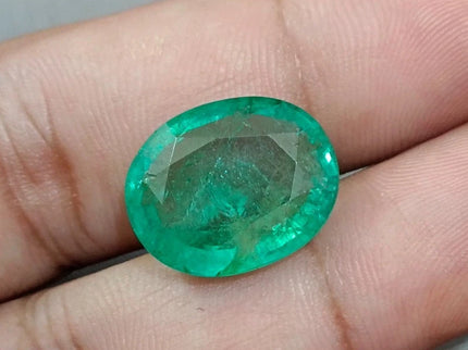 SALE! Natural Panjshir Emerald 13.36ct IGI Certified Medium Green Oval Cut Big Size Loose Stone