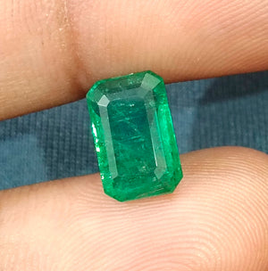 3.08ct Natural Emerald Medium Deep Green Zambian SGL certified Octagon Cut Gemstone